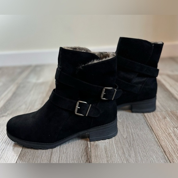 White Mountain~ Women’s Black Size 10 CHASTITY BOOT Moto Style Ankle Bootie NWOB - Picture 5 of 11